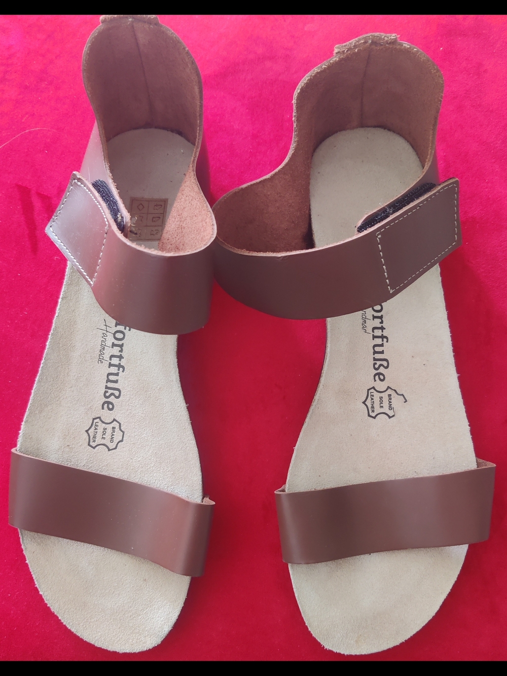Comfort Feet Occa Brown Handmade Leather&Natural Cork Womens 40/9 Sandals New